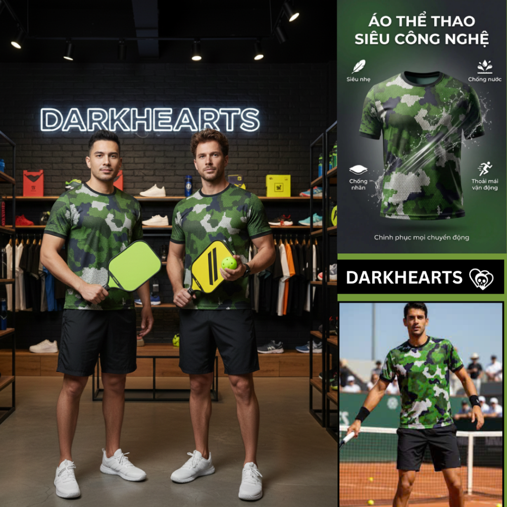 darkhearts set thỂ thao camo xanh rÀn ri