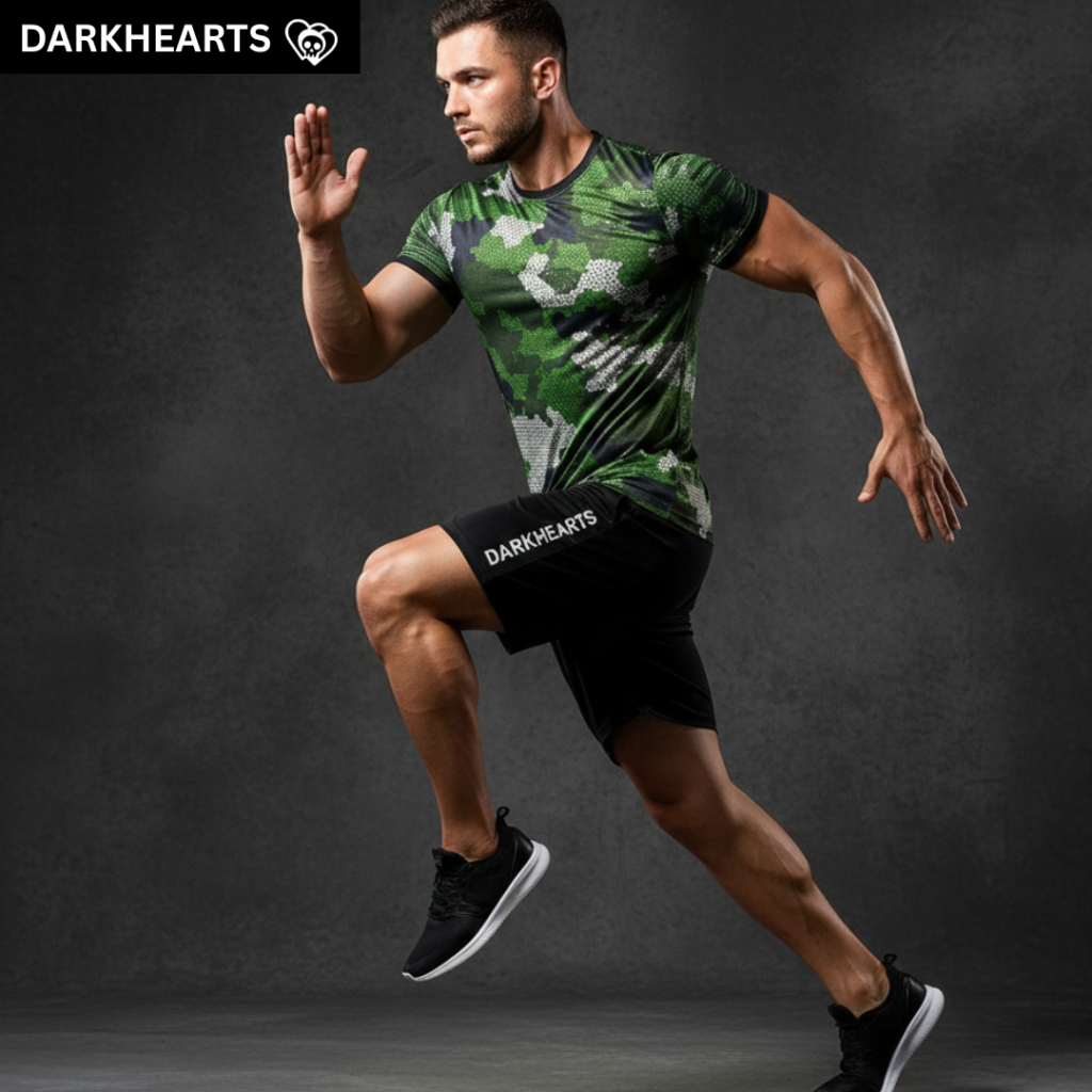 Chạy bộ ngoài trời nên mặc gì để không nóng, không rát da? darkhearts set thỂ thao xÁm (sao chép)